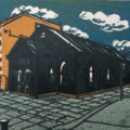 Shaftesbury Hall, 6 layer linocut print