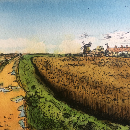 cley marshes ink dwg sml