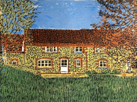 Walnut Hollow - a 6 colour lino print