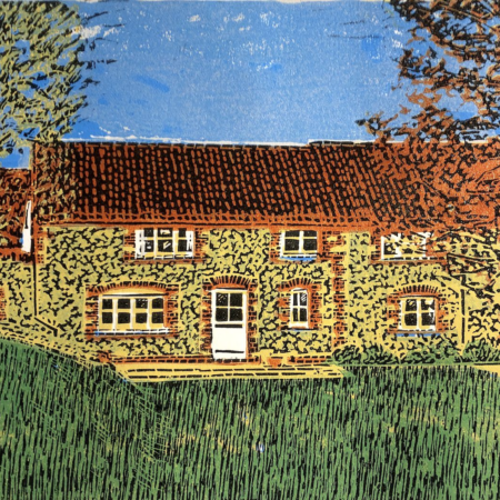 Walnut Hollow - a 6 colour lino print