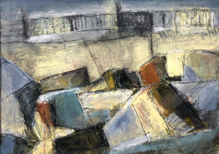 Overstrand Beach Out to Sea - mixed media